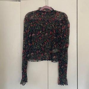 Free people sheer long sleeve top